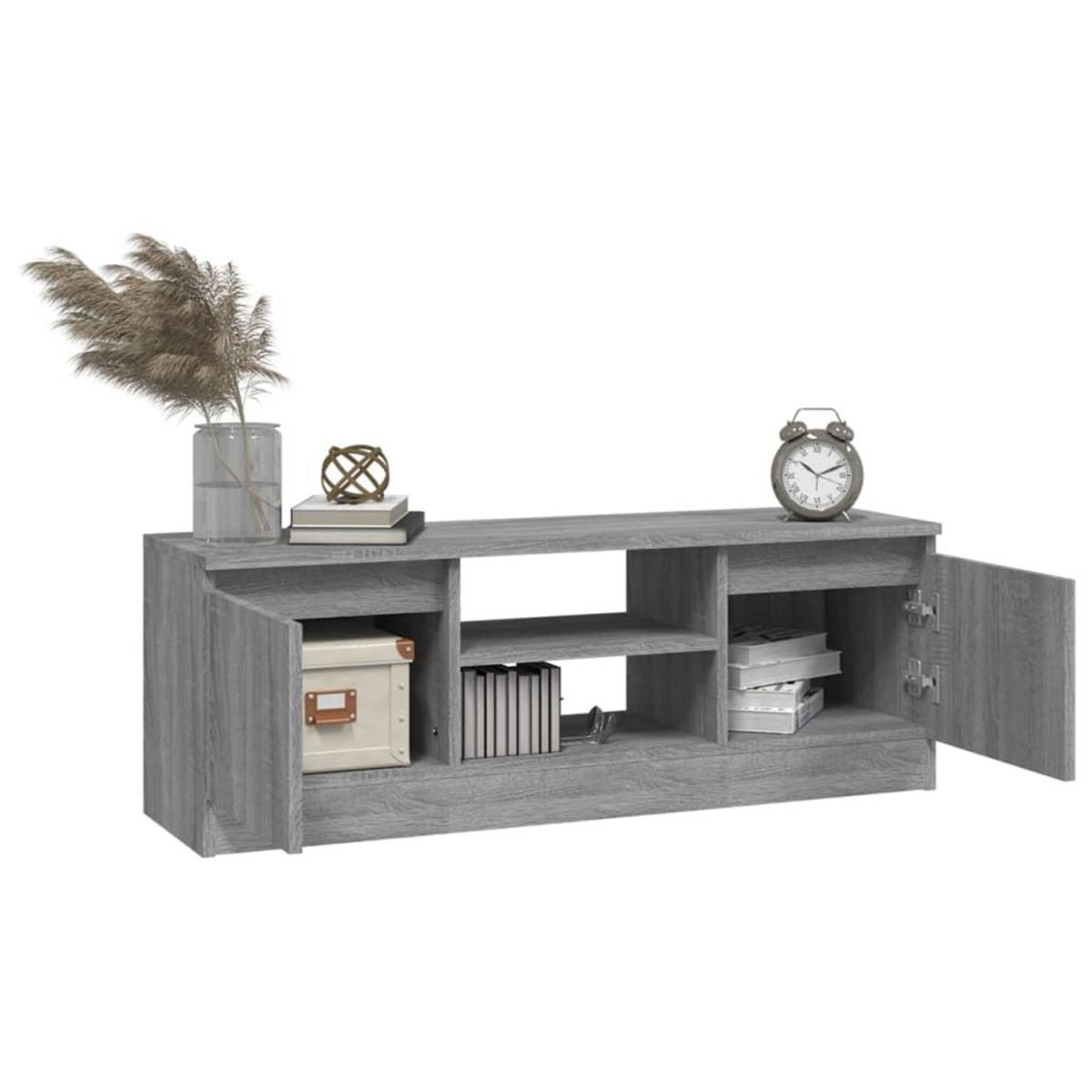 VIDAXL Meuble TV avec porte Sonoma gris 102x30x36 cm