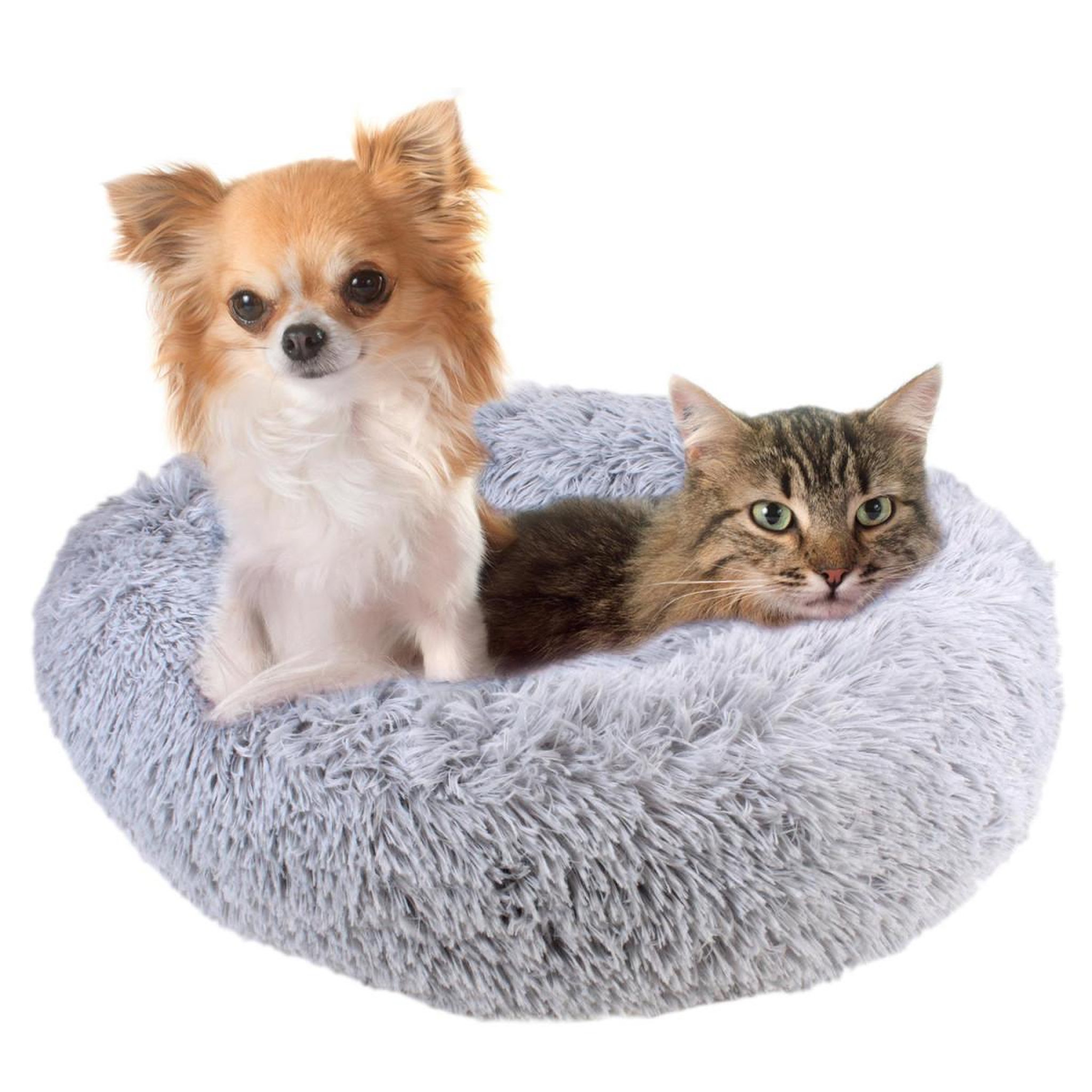 Voir la diapositive 2 : The concept Factory Panier rond chien & chat  apaisant  60cm gris