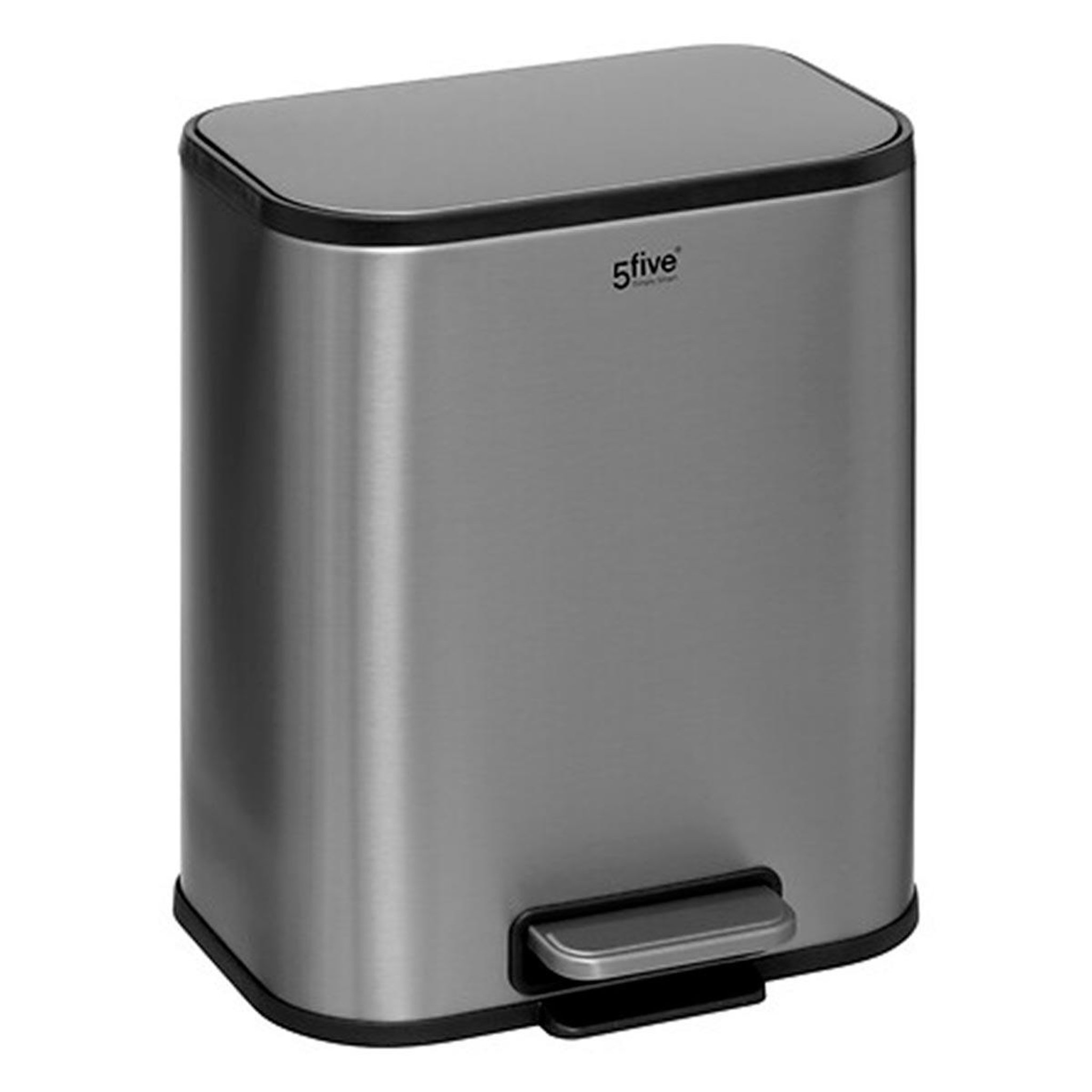 FIVE Poubelle à pédale  inox  5l gris