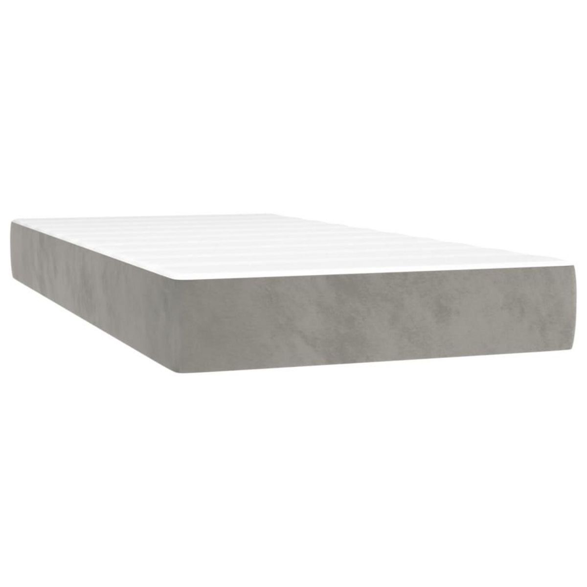 VIDAXL Sommier a lattes de lit et matelas Gris clair 200x200cm Velours