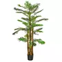 OUTSUNNY Palmier artificiel H.1,85 m arbre artificiel tronc branches lichen feuilles grand réalisme pot inclus