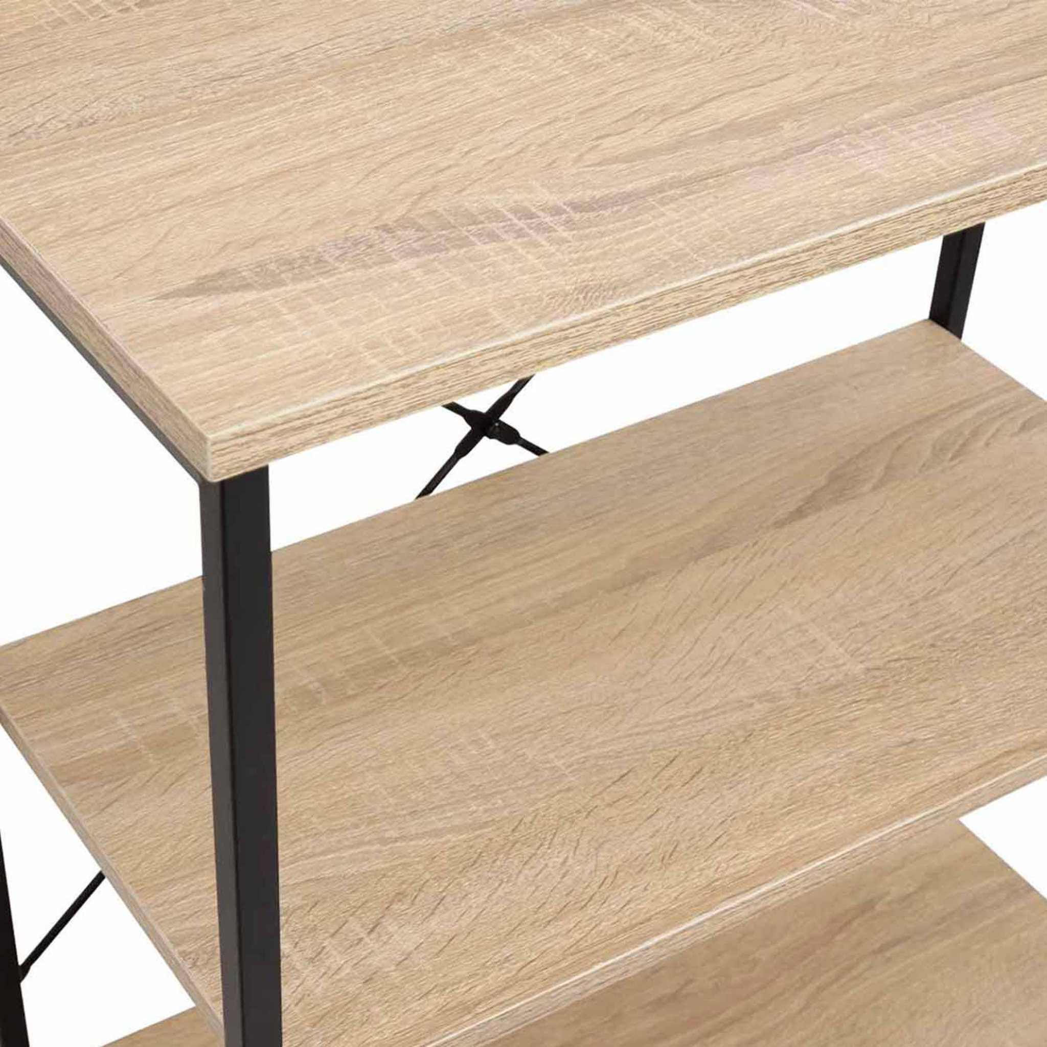 Voir la diapositive 5 : ID MARKET Buffet haut 2 portes H. 125 cm DETROIT avec étagères design industriel