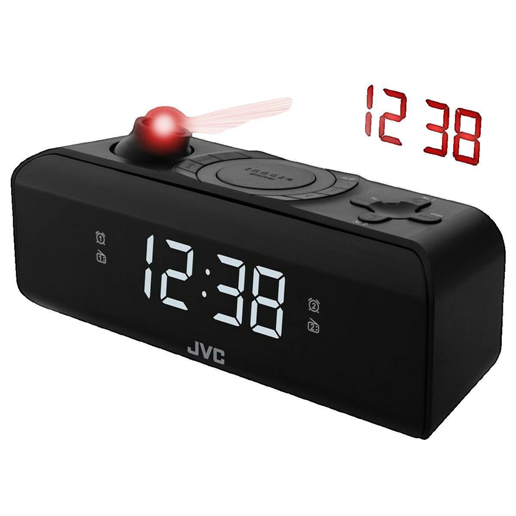 JVC Réveil JVC RA-E211B avec radio et projection