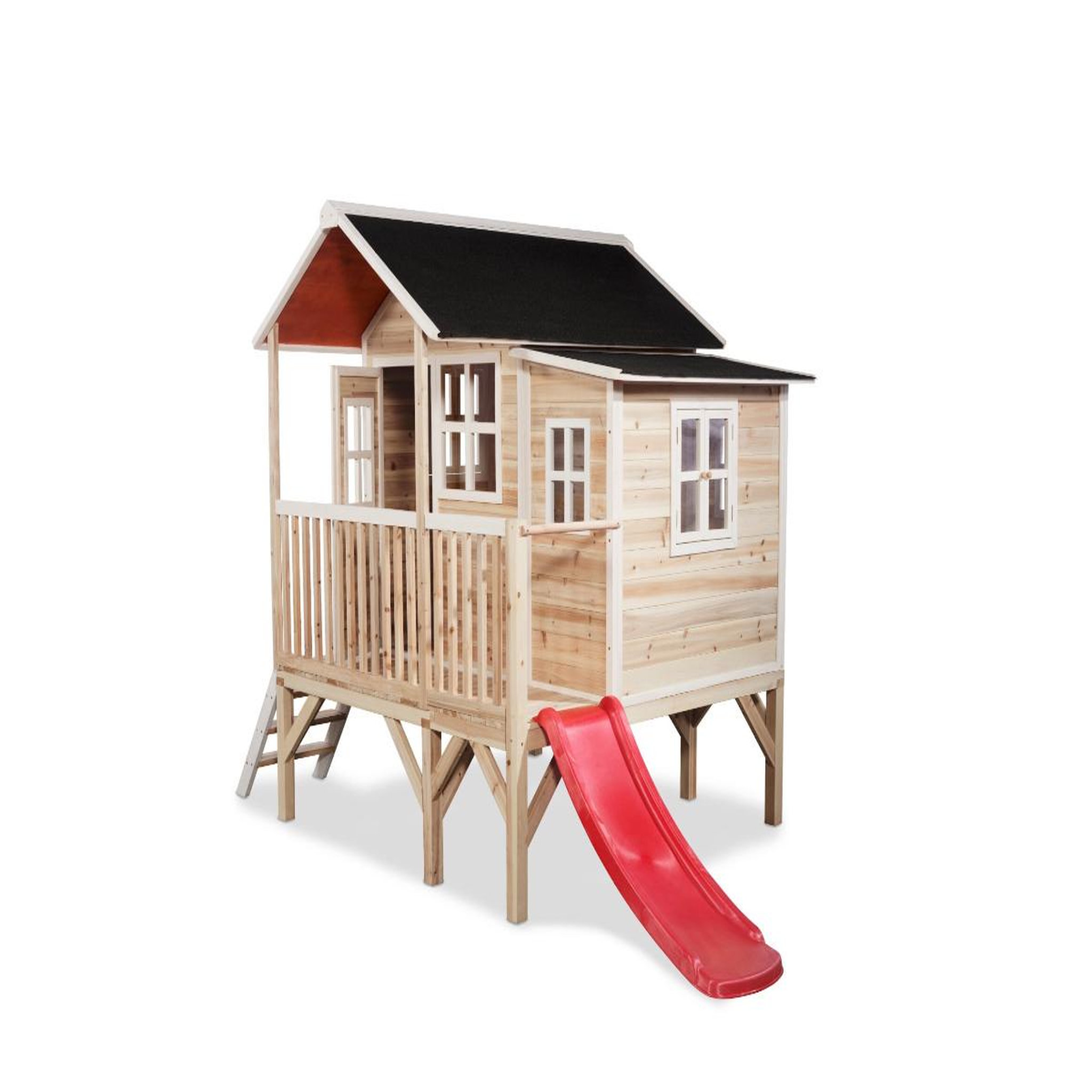 Voir la diapositive 2 : EXIT TOYS Maisonnette en bois pour enfants loft 350 naturel - exit toys