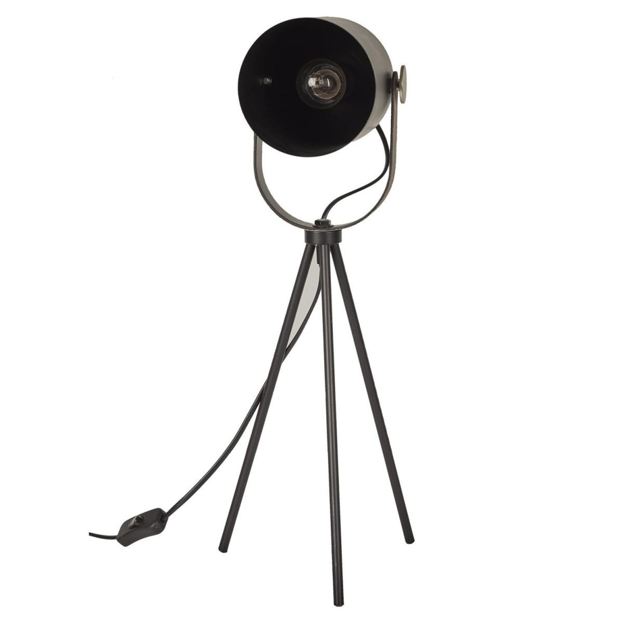 Voir la diapositive 3 : The Home Deco Factory Lampe à poser en métal  bistrot  46cm noir