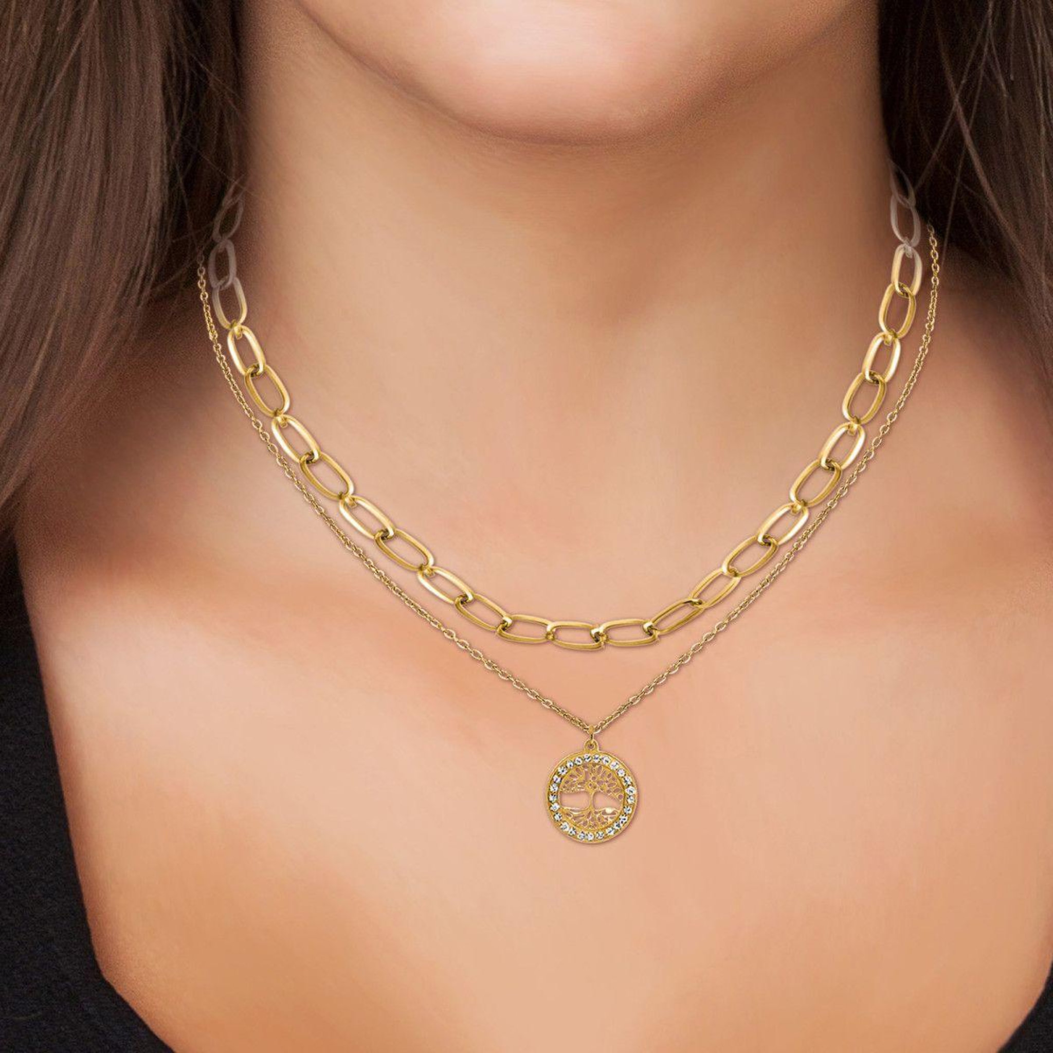 Voir la diapositive 2 : SC BOHEME Collier multi rangs et arbre de vie par SC Bohème
