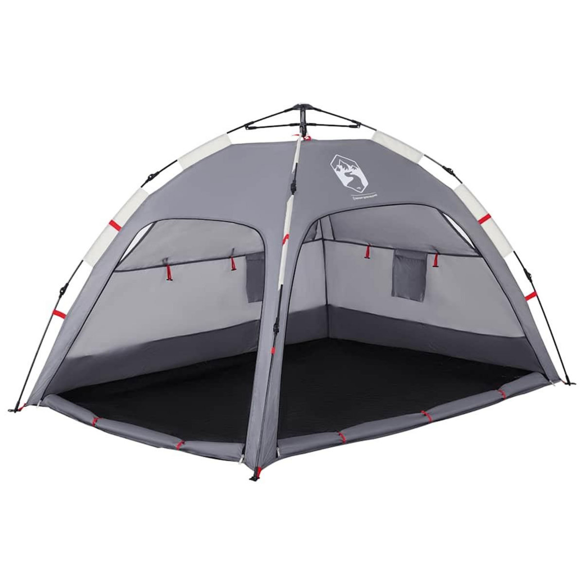 VIDAXL Tente de plage 2 personnes gris liberation rapide impermeable