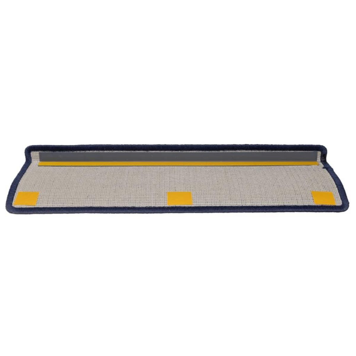 VIDAXL Tapis d'escalier 15 pcs 65x21x4 cm Gris et bleu