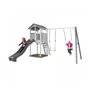 Voir la diapositive 2 : Axi House AXI Structure de jeu Beach Tower Blanc Gris  avec 2 balancoires et toboggan Gris