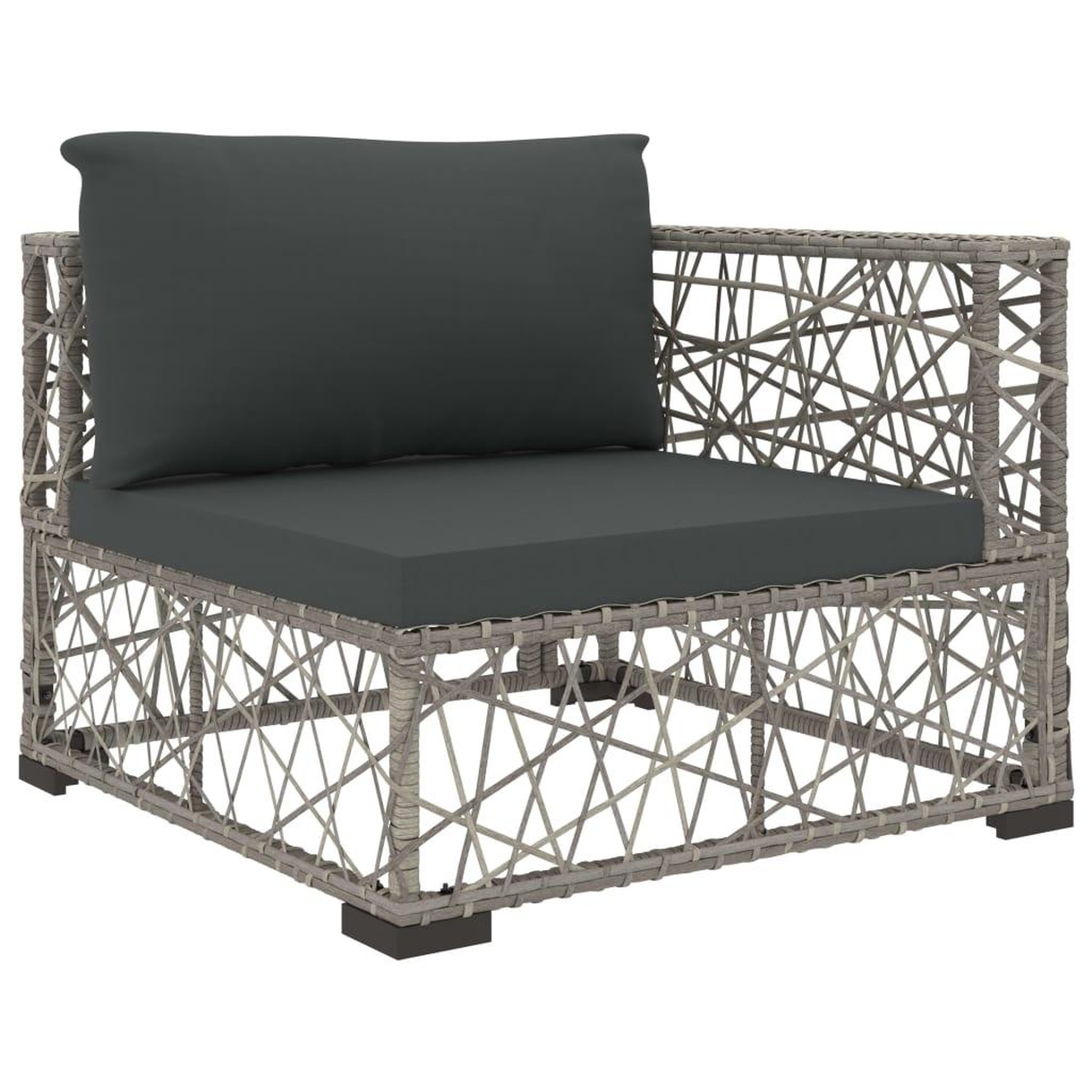 Voir la diapositive 4 : VIDAXL Salon de jardin 10 pcs avec coussins resine tressee gris