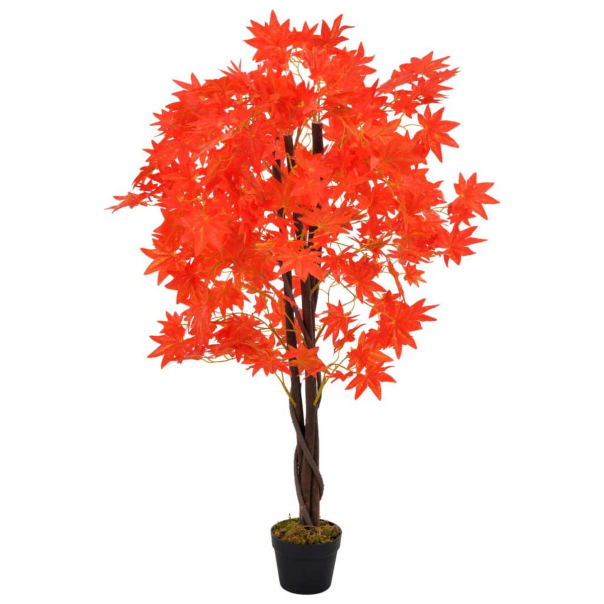 VIDAXL Plante artificielle d'erable avec pot Rouge 120 cm