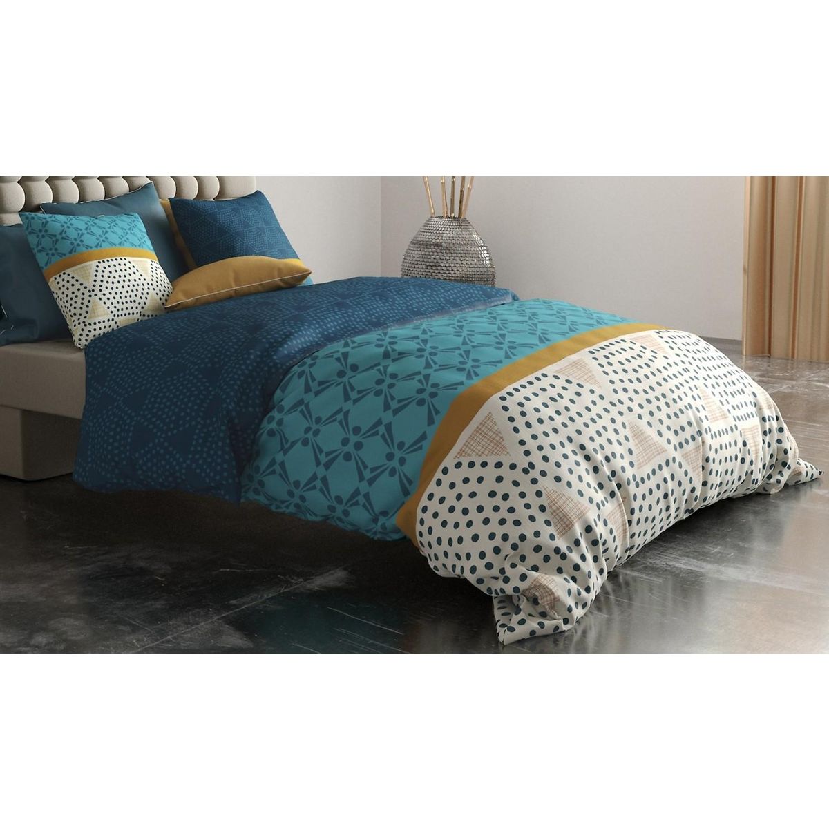 ATELIER DU COTON Parure housse de couette 100% coton 57fils oda