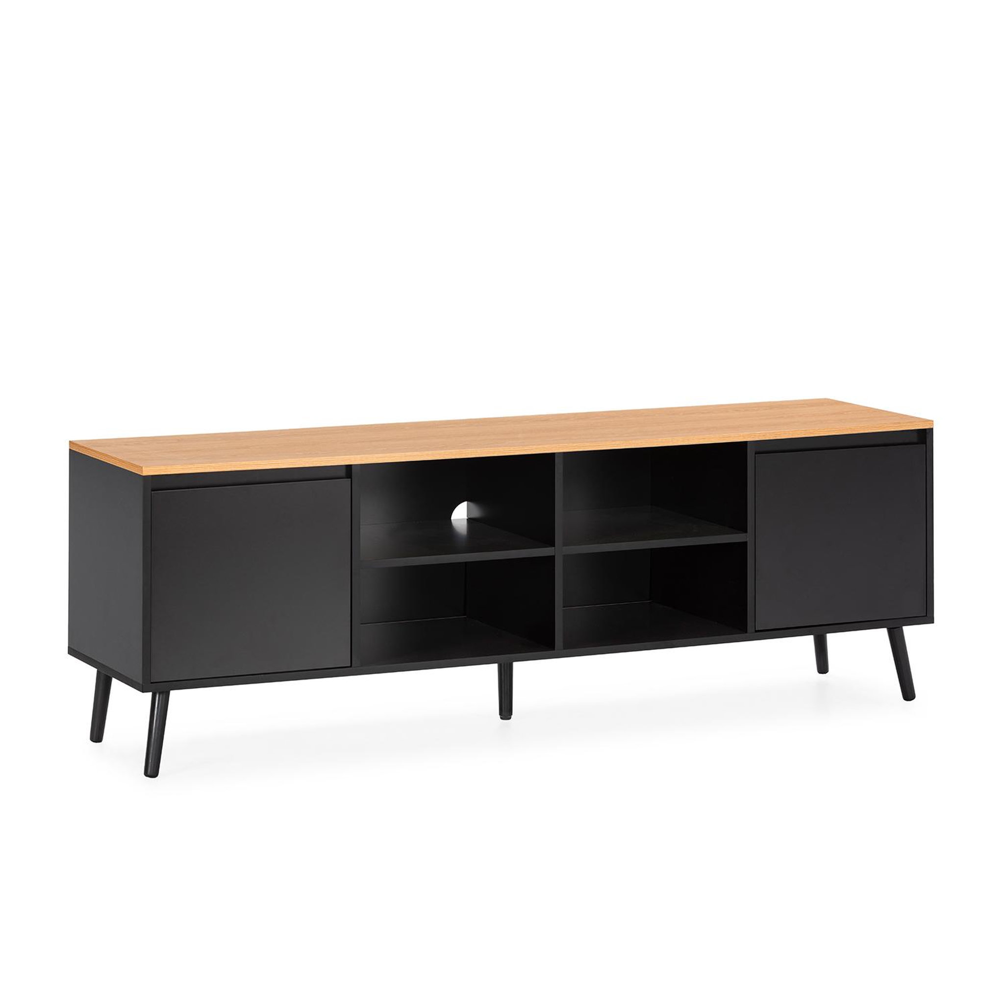 VS VENTA-STOCK Meuble Tv Desi 2 portes couleur Noir