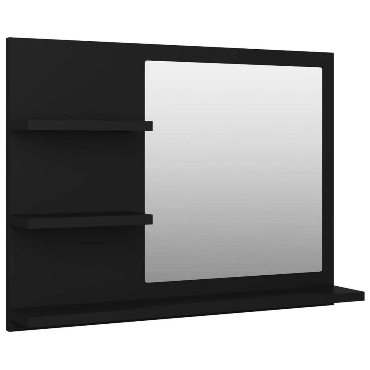 VIDAXL Miroir de salle de bain noir 60x10,5x45 cm bois d'ingenierie