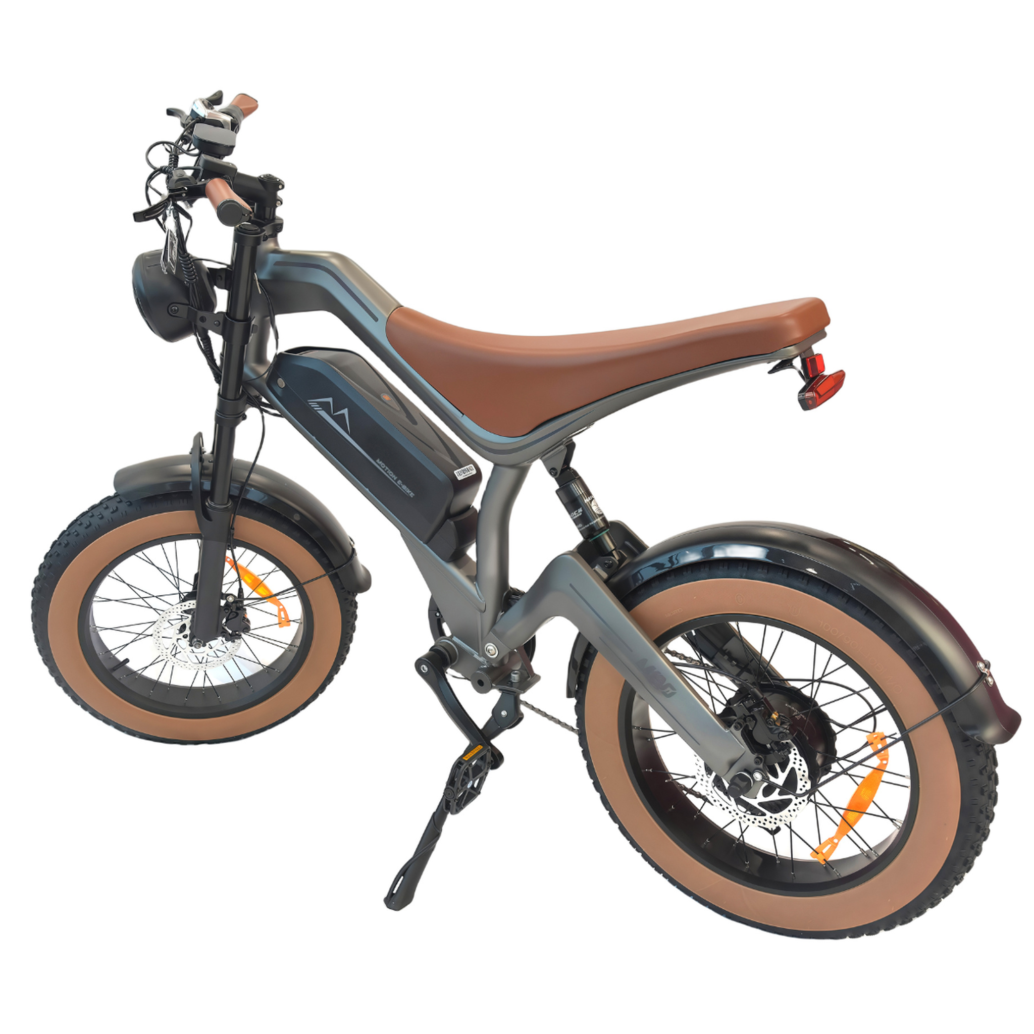 Voir la diapositive 2 : DYU Vélo électrique DYU M20, tout-terrain, batterie 48 V 18,2 Ah, marron