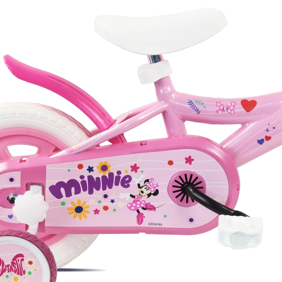 MINNIE Vélo enfant 10'' Minnie / Disney , 2 stabilisateurs amovibles, garde boues et panier avant ! Marque