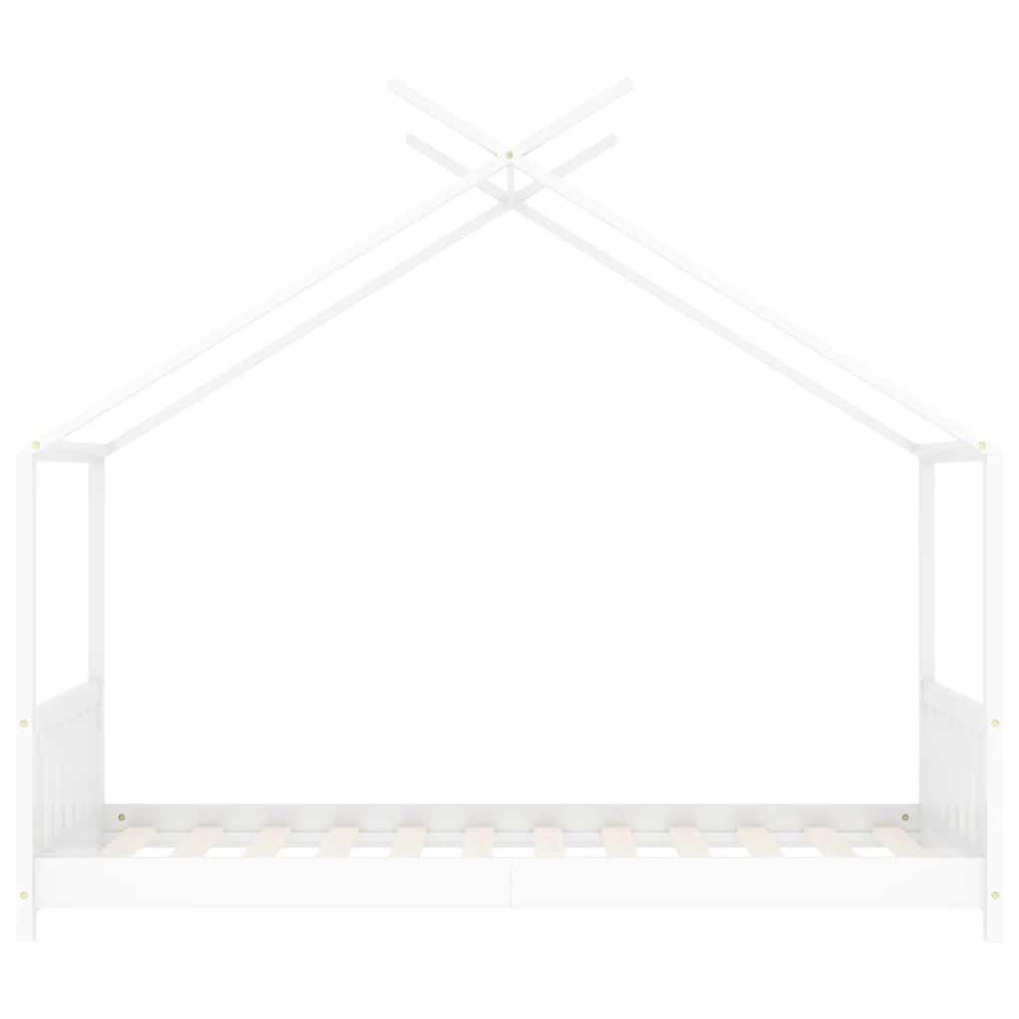 Voir la diapositive 4 : VIDAXL Cadre de lit d'enfant Blanc Bois de pin massif 70x140 cm