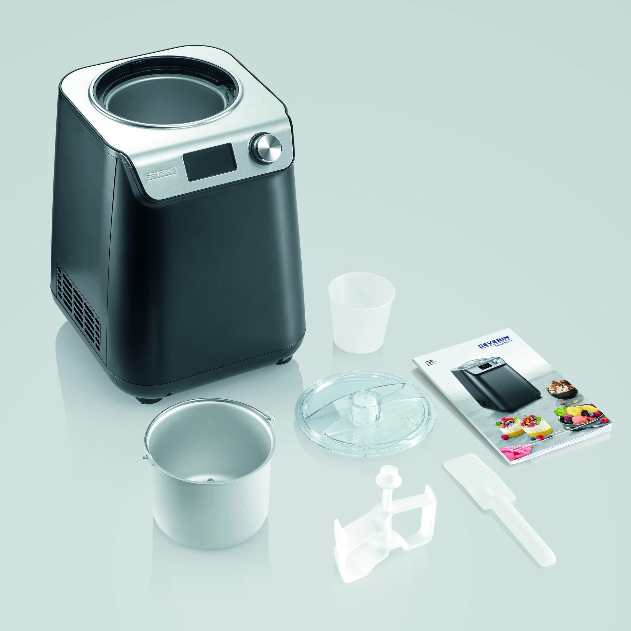 Voir la diapositive 6 : SEVERIN Turbine à glace 2en1 1.2l 135w noir/inox - ez7407