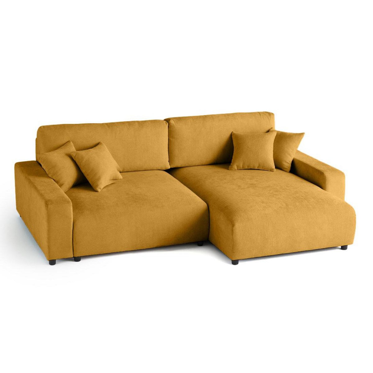 LISA DESIGN Pivoine - canapé d'angle réversible - 4 places - convertible avec coffre - en velours texturé