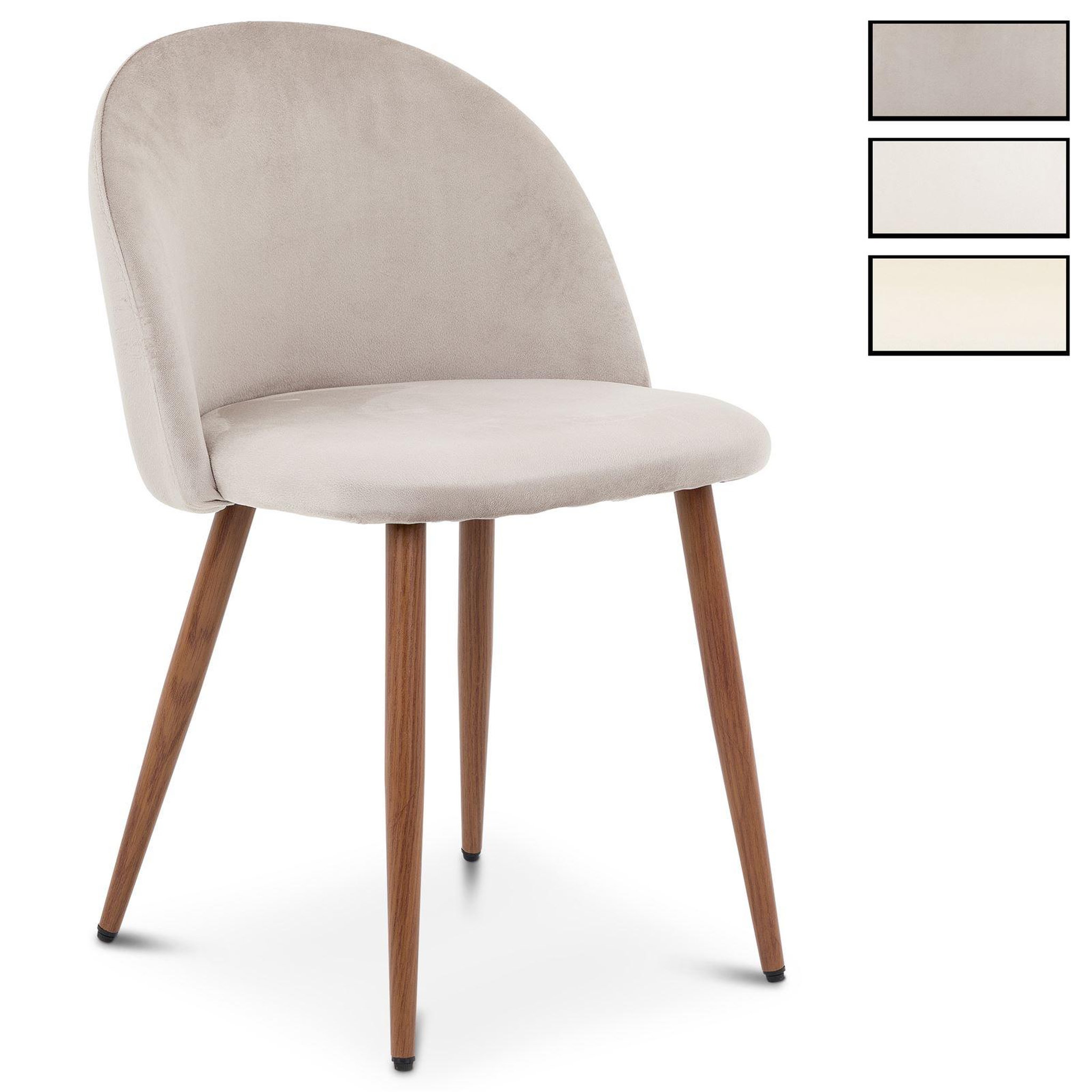 IDIMEX Lot de 2 chaises navia de salle à manger en velours. Coloris disponibles : Gris, Blanc