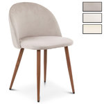 IDIMEX Lot de 2 chaises NAVIA de salle à manger en velours. Coloris disponibles : Gris, Beige, Blanc