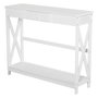 Voir la diapositive 1 : HOMCOM Console style table de drapier néo-rétro tiroir + étagère dim. 100L x 30l x 81H cm MDF blanc