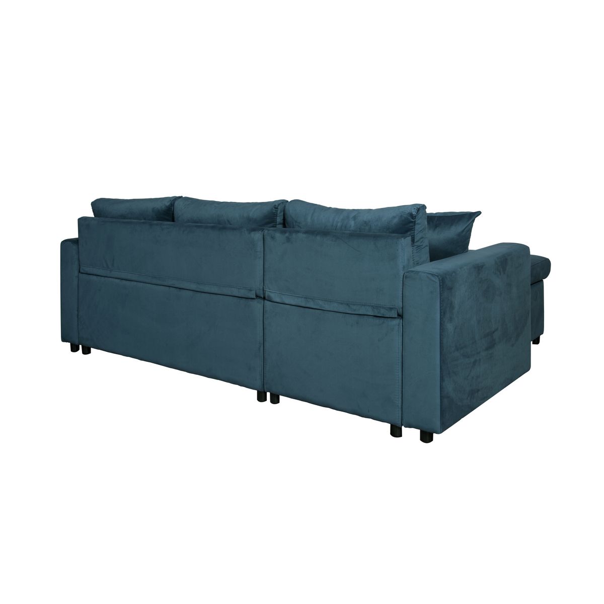 Canapé d'angle convertible et réversible  tissu aspect velours 3 places MATHILDE