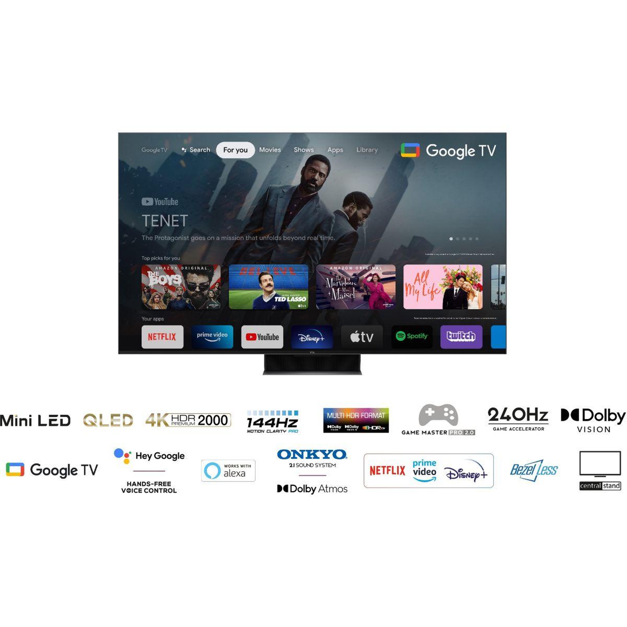 Voir la diapositive 2 : TCL TV QLED Mini LED 75C845