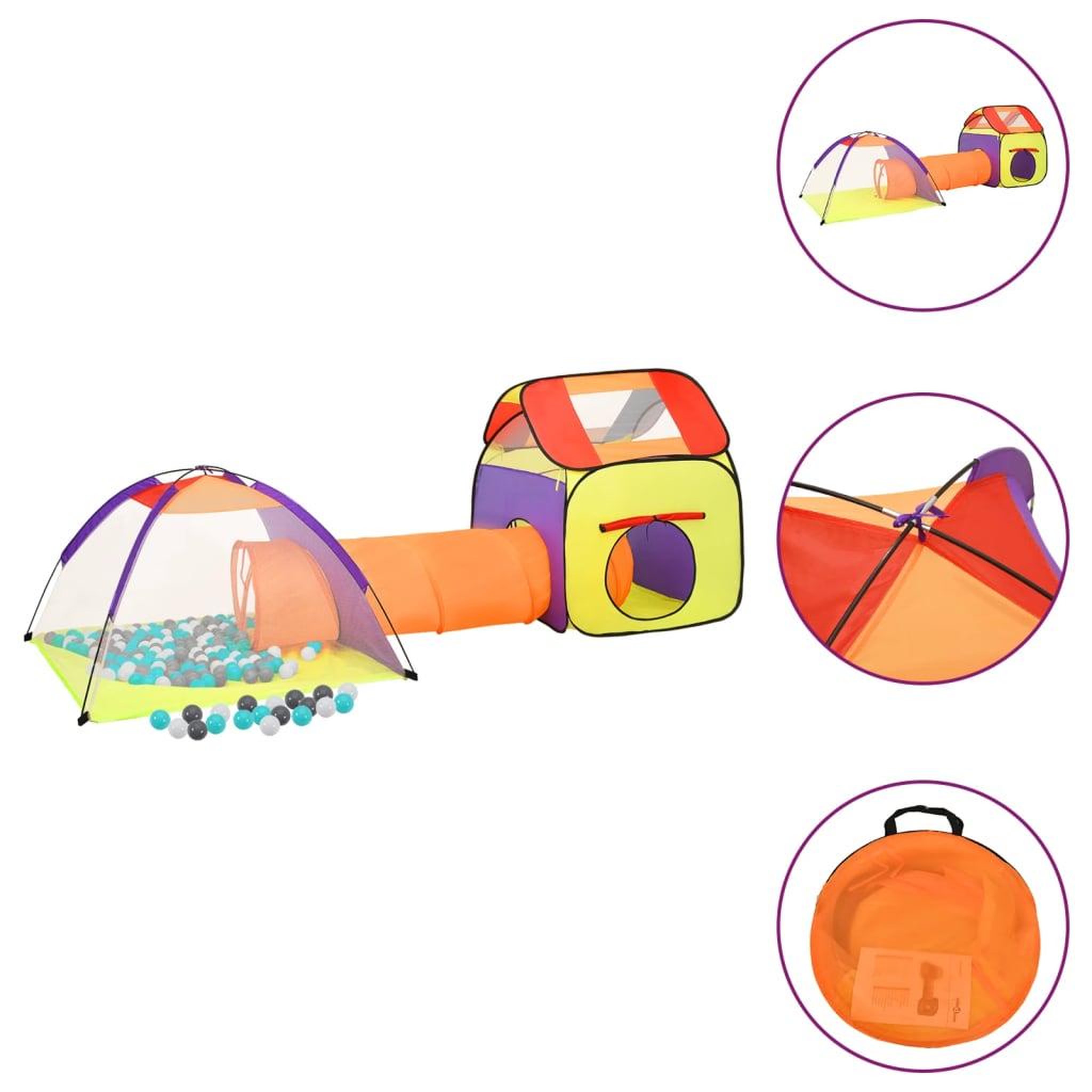 Voir la diapositive 1 : VIDAXL Tente de jeu pour enfants avec 250 balles Multicolore
