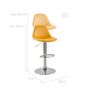 Voir la diapositive 4 : Rendez vous déco Lot de 2 chaises de bar réglables en velours bleu 60/82 cm - Pavo