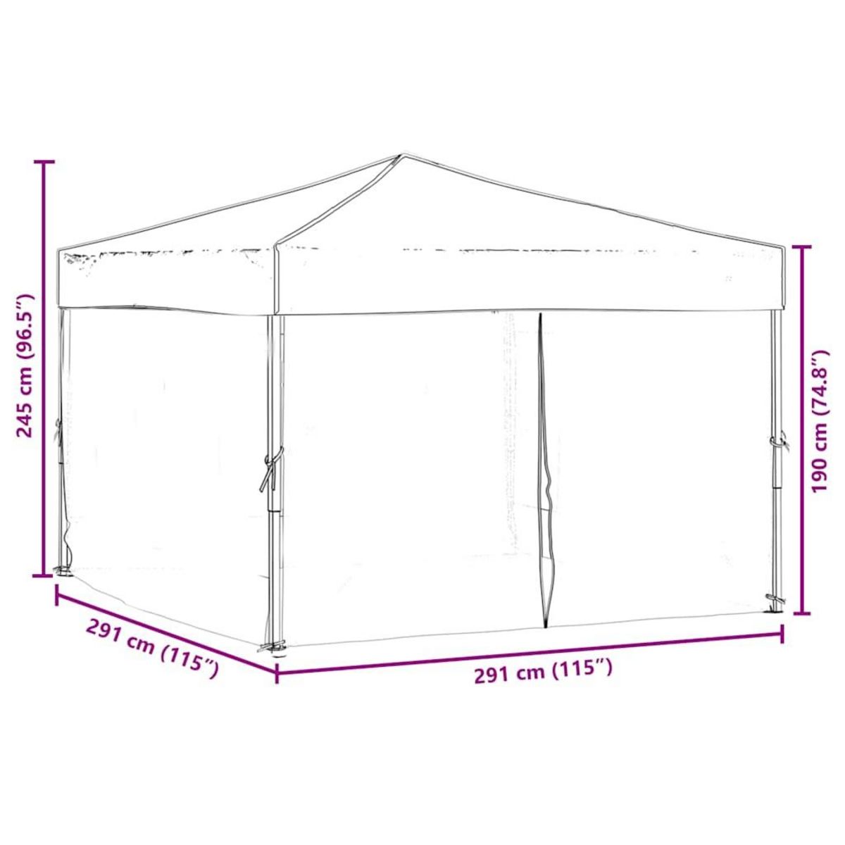 VIDAXL Tente de reception pliable avec parois Blanc 3x3 m