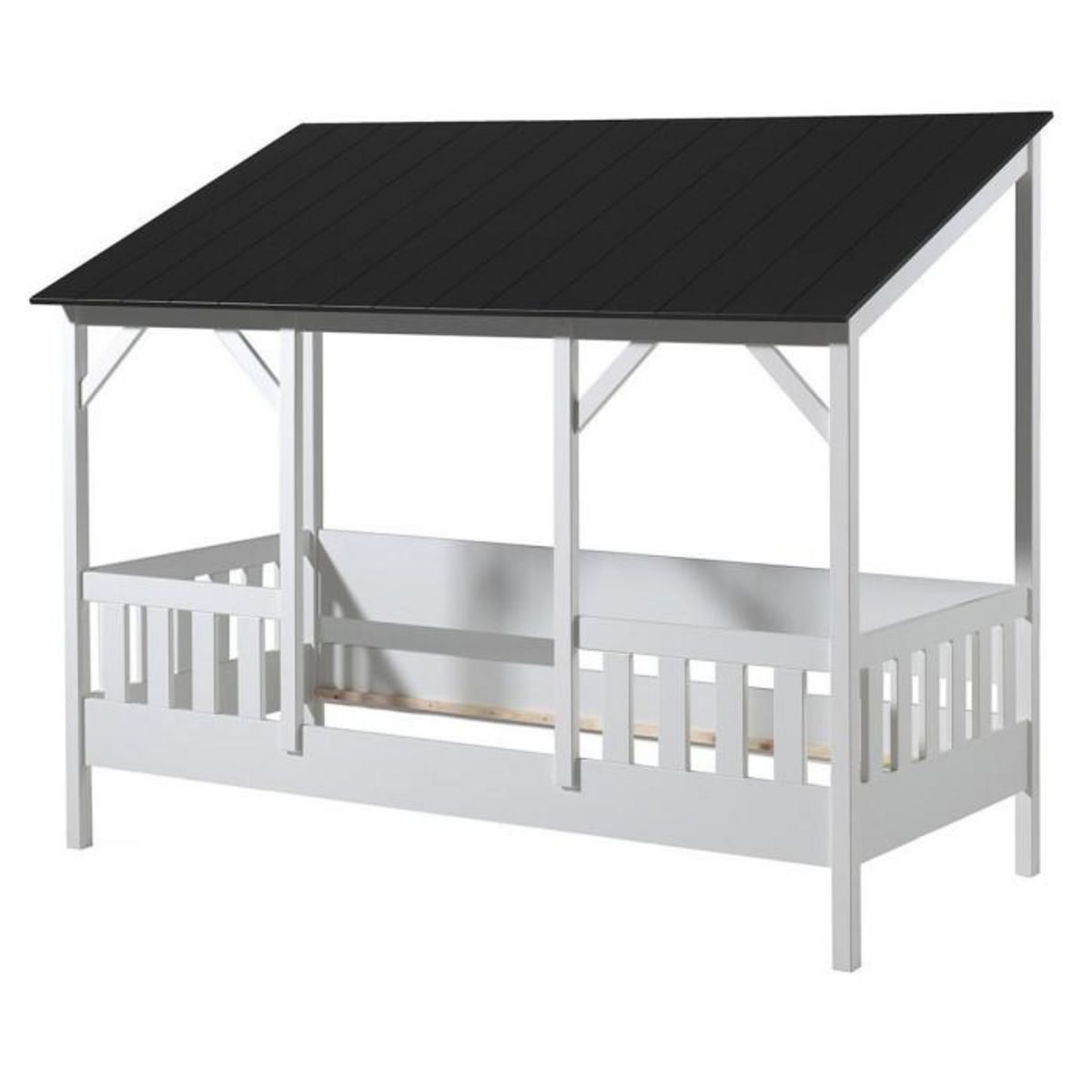 Paris Prix Pack - Lit Cabane Enfant & Tiroir  Housebed III  90x200cm Blanc & Noir