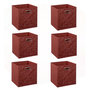 Voir la diapositive 1 : FIVE Lot de 6 boites de rangement en tissu Minimalist - 31x31x31cm - Rouge