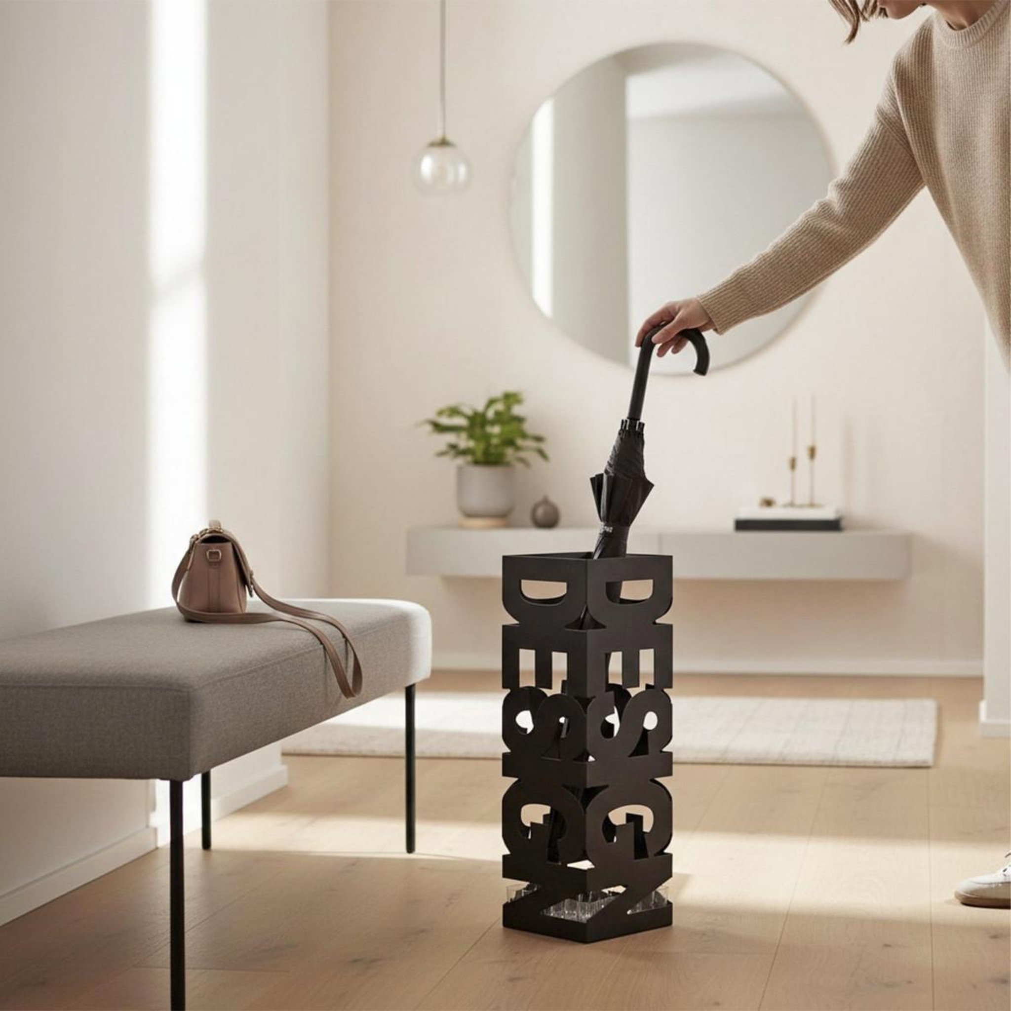 Voir la diapositive 2 : Paris Prix Porte-parapluie design  laqué i  48cm noir