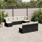 VIDAXL Salon de jardin 10 pcs avec coussins noir resine tressee