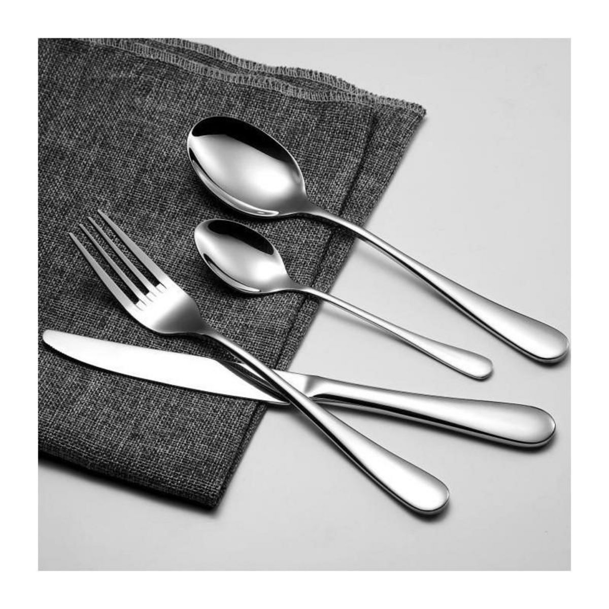 Arthur Martin Ménageres - ARTHUR MARTIN - AM2202 - 24 pieces - Acier inoxydable - Finition miroir poli avec manche mat