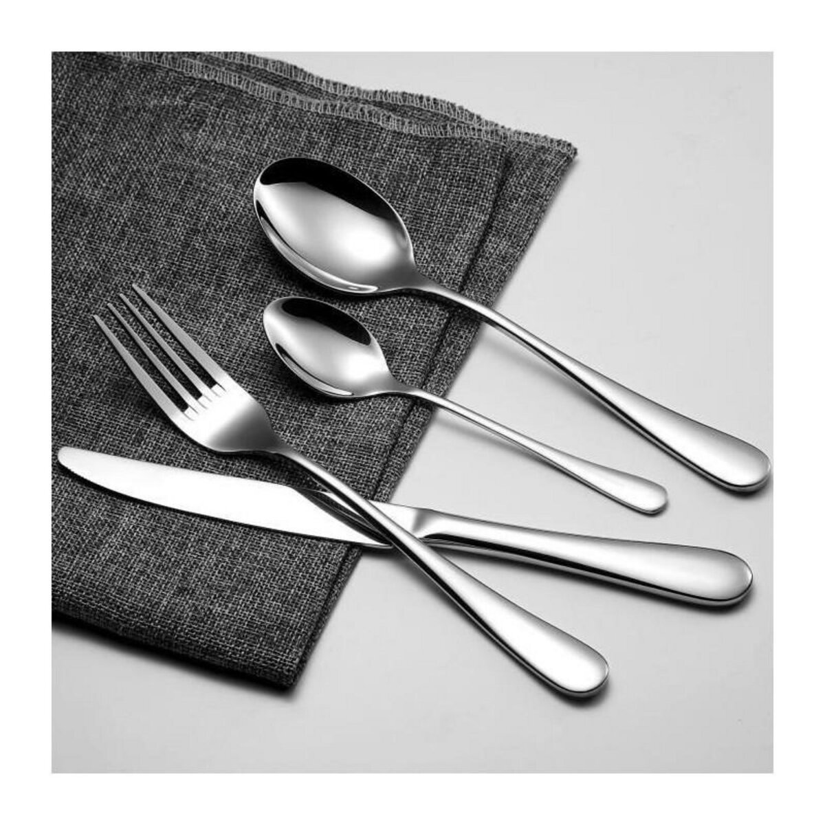 Arthur Martin Ménageres - ARTHUR MARTIN - AM2202 - 24 pieces - Acier inoxydable - Finition miroir poli avec manche mat