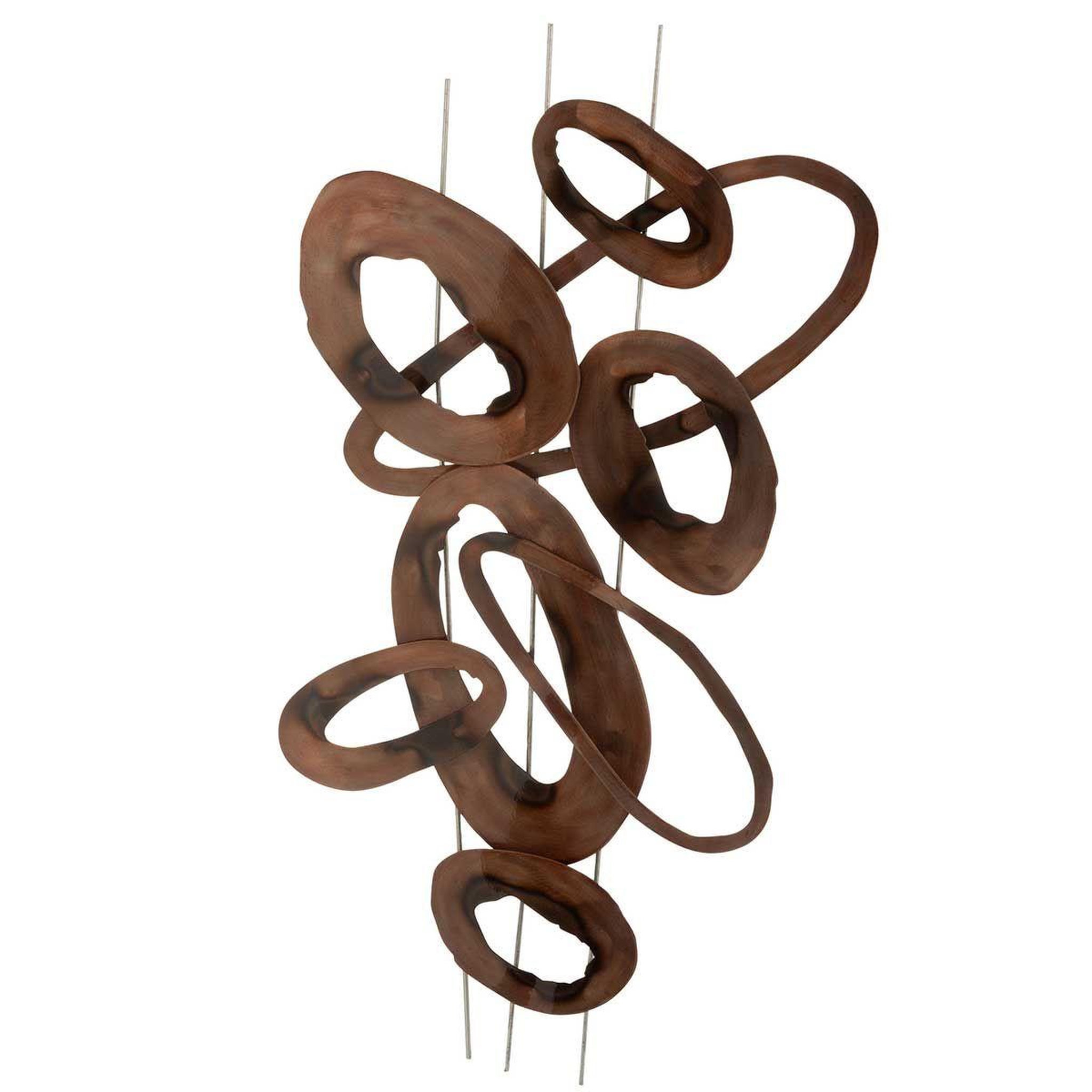 J-LINE Décoration murale  lignes ovales  91cm naturel