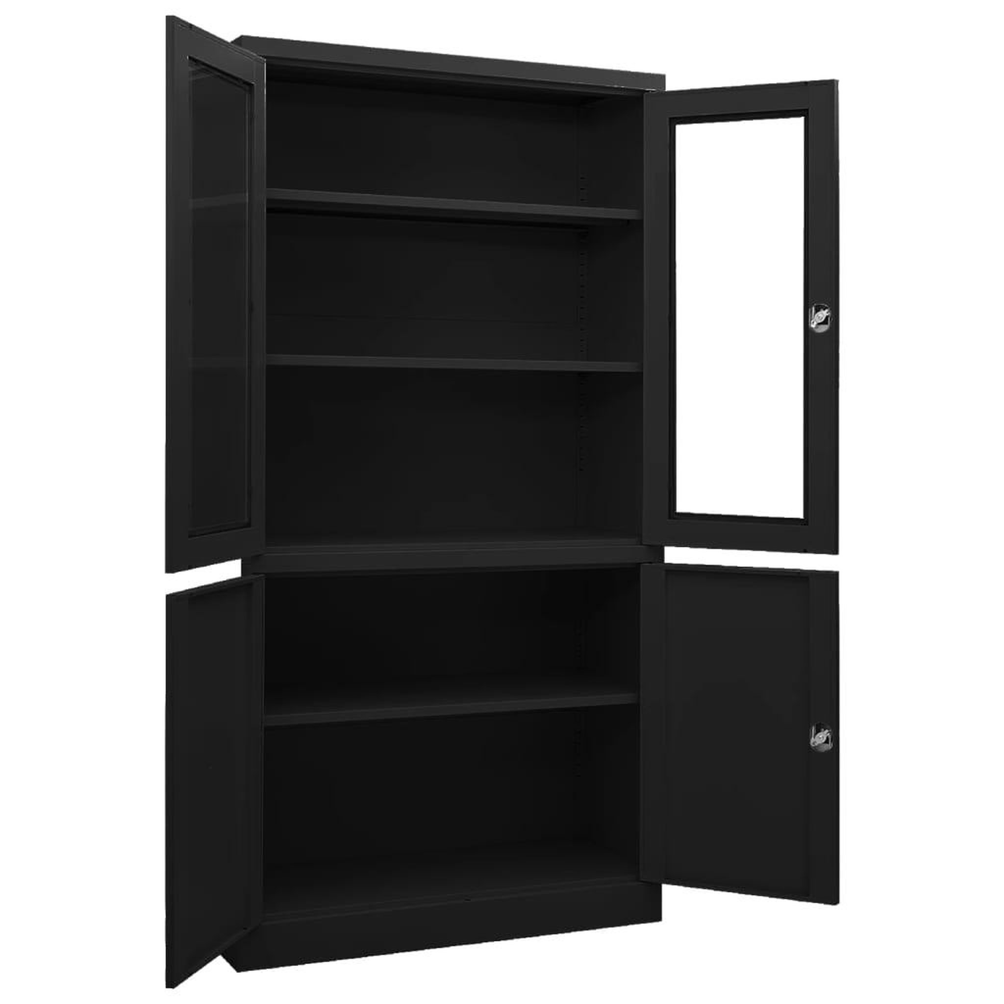 Voir la diapositive 5 : VIDAXL Armoire de bureau Noir 90x40x180 cm Acier