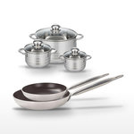 ELO Lot de 2 Poêles 28/32 cm et 3 Faitouts 12/14/24 cm Elo Bistro Line