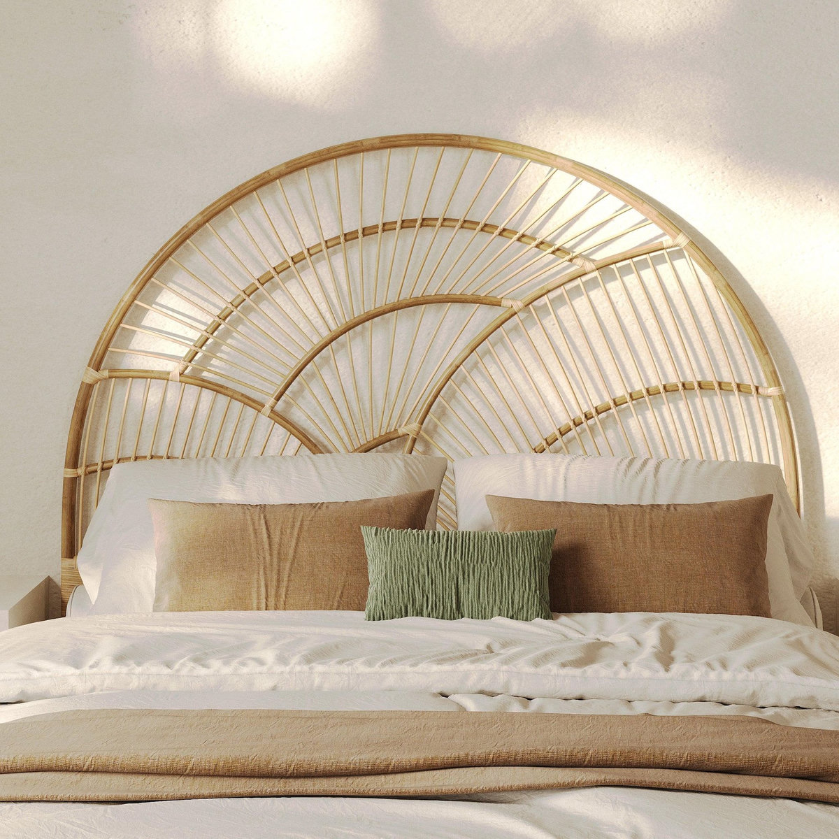 Rendez vous déco Tête de lit en rotin naturel 140 cm-Séléné