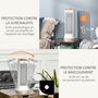 Voir la diapositive 5 : HOMCOM Chauffage soufflant oscillant 2000 W - radiateur céramique PTC - 3 niveaux de puissance - chauffage d'appoint avec télécommande blanc doré
