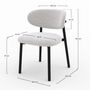Voir la diapositive 4 : Rendez vous déco Lot de 2 chaises en tissu gris clair chiné et pieds en métal noir - Nao