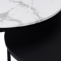 Voir la diapositive 4 : ID MARKET Lot de 2 tables basses gigognes ALASKA rondes 54/70 effet marbre et noir pieds métal