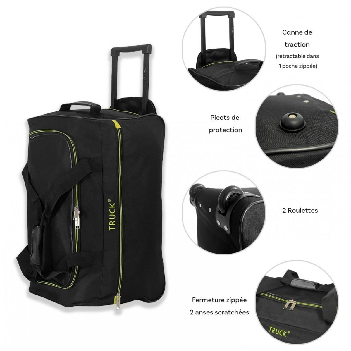 TRUCK Sac de voyage cabine avec roulettes 34L  50.50cm