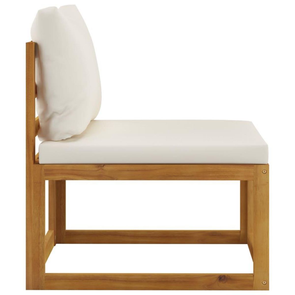 VIDAXL Ensemble de canapes 2 pcs et coussins blanc creme Acacia solide