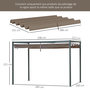 Voir la diapositive 3 : OUTSUNNY Toile de rechange pour pergola rétractable 3 x 2,15 m polyester haute densité 180 g/m² anti-UV30+ taupe