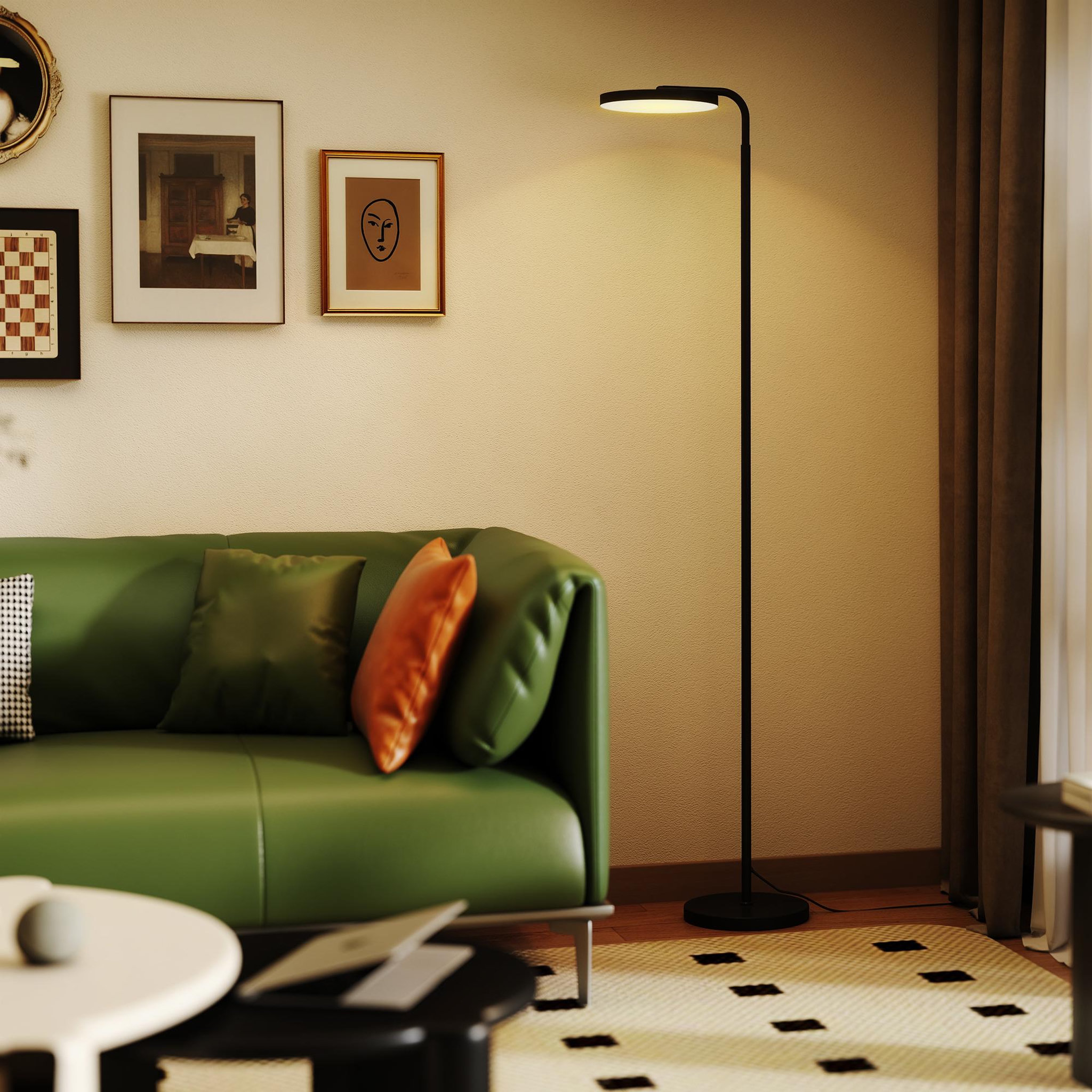 Voir la diapositive 4 : HOMCOM Lampadaire led sur pied - tête rotative 350° - réglable télécommande métal noir