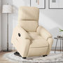 Voir la diapositive 1 : VIDAXL Fauteuil inclinable creme tissu microfibre