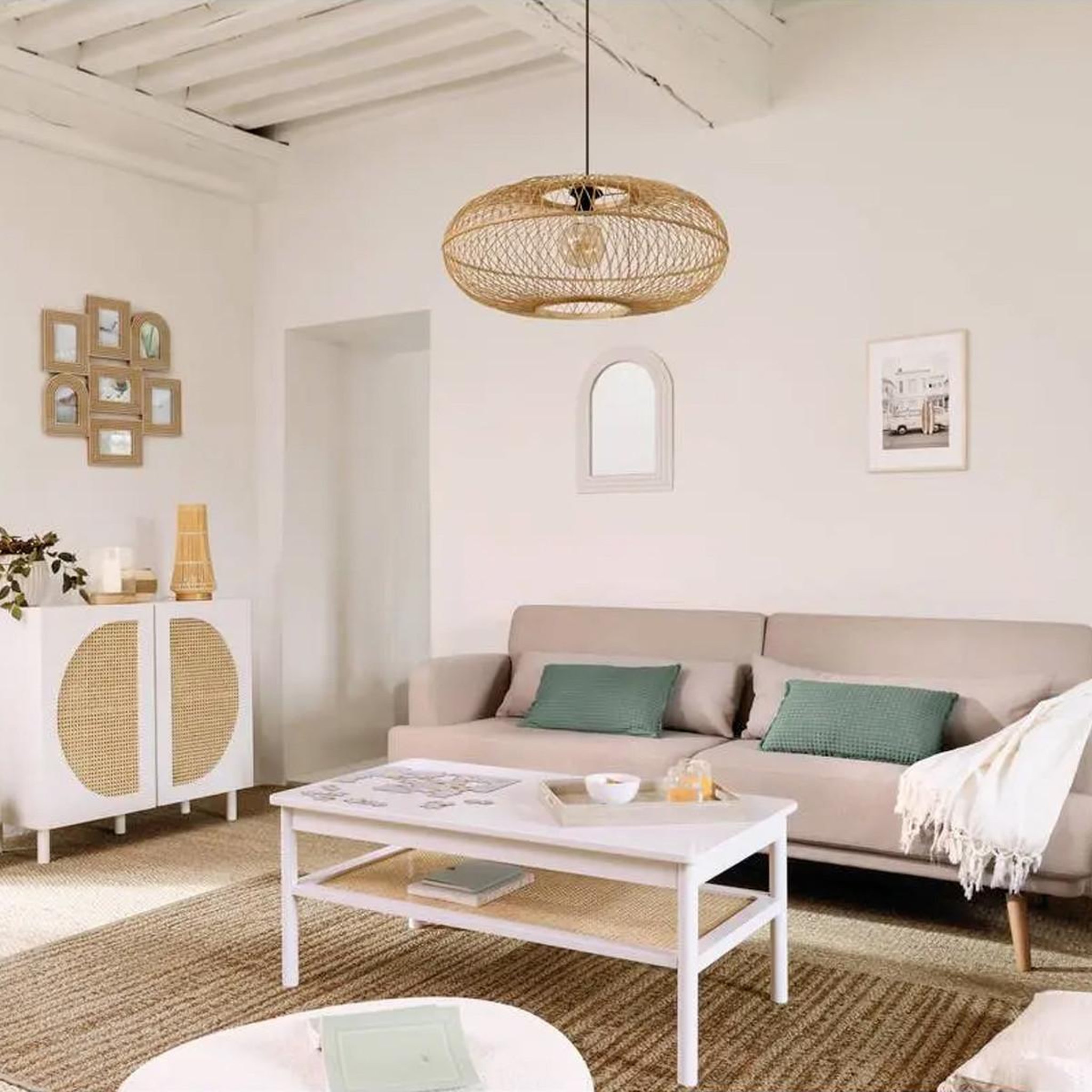Voir la diapositive 4 : ATMOSPHERA Table basse avec étagère  cabras  109cm blanc